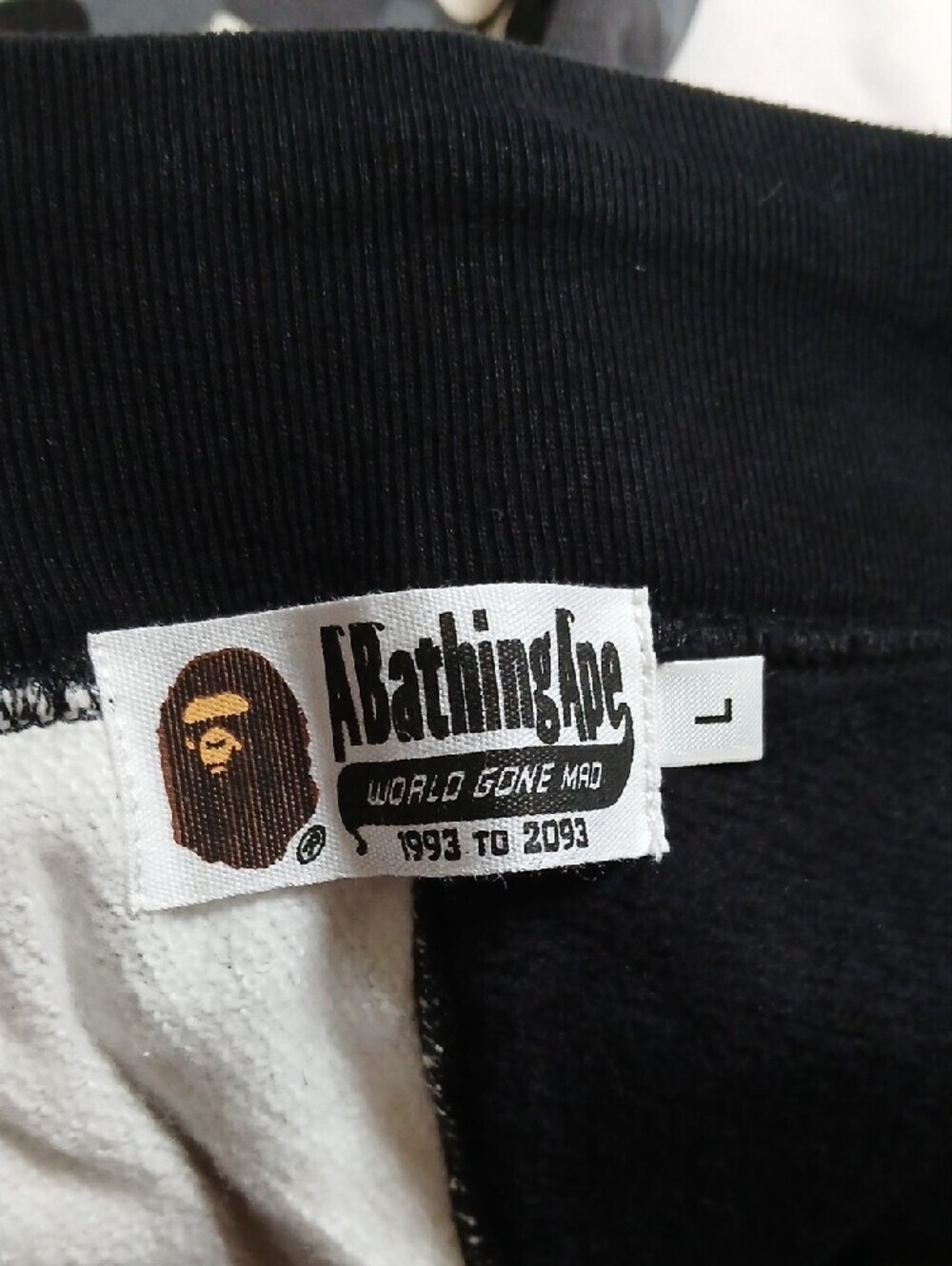 Bape Shark Camo Half-Panel Shorts in Black and Gray - Picture 3 of 4